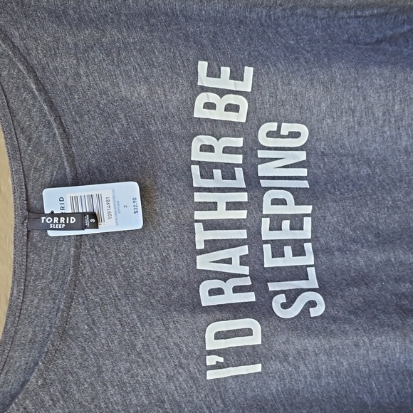 TORRID Top “I’d Rather Be Sleeping” graphic  tee sleep 3x NEW NWT - Picture 3 of 6